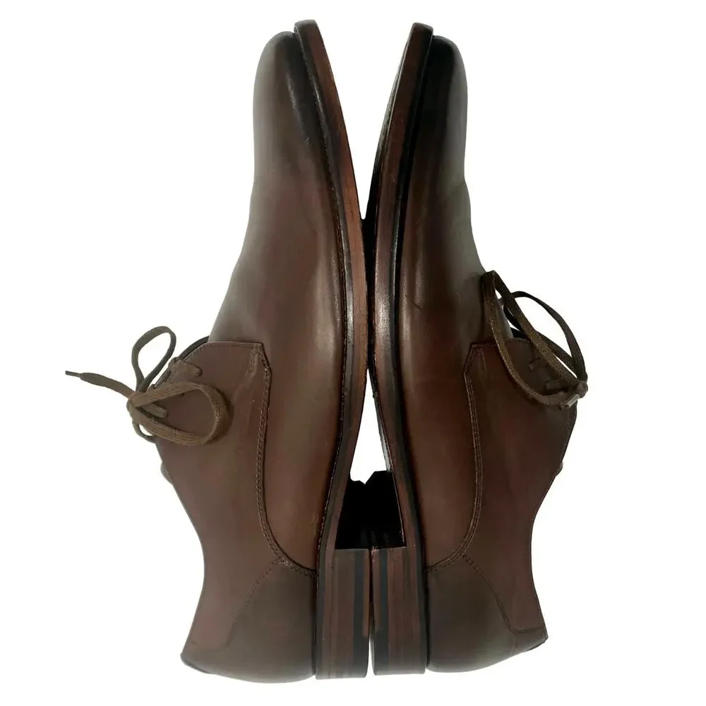 John Varvatos Luxe Lace Up Leather Oxfords Brown | Men 9.5 EUC